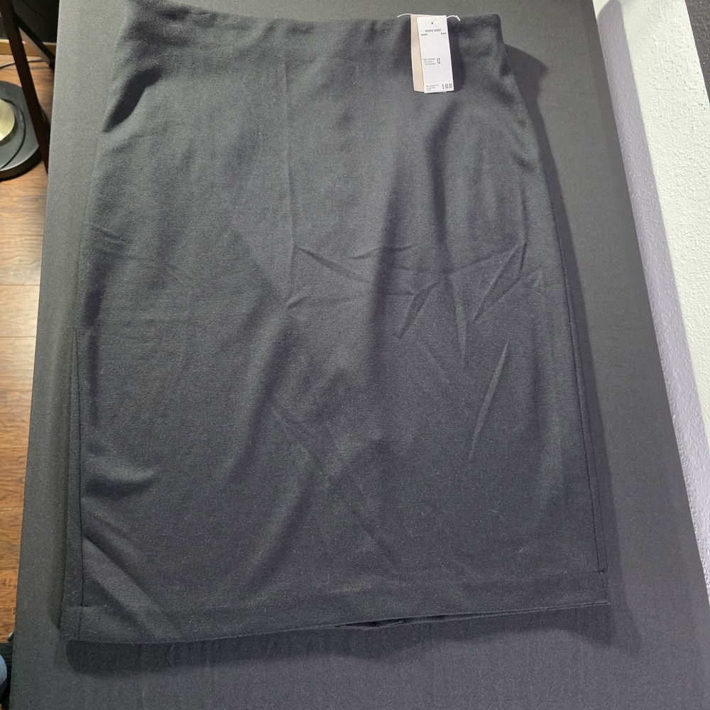 NWT Women's Philosophy Black Ponte Pencil Skirt‎ Size 12